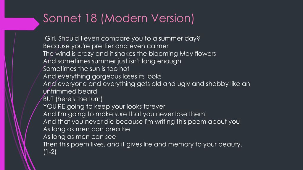 SONNET 18 William Shakespeare. - ppt download