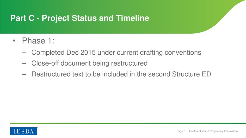 Part C - Project Status and Timeline