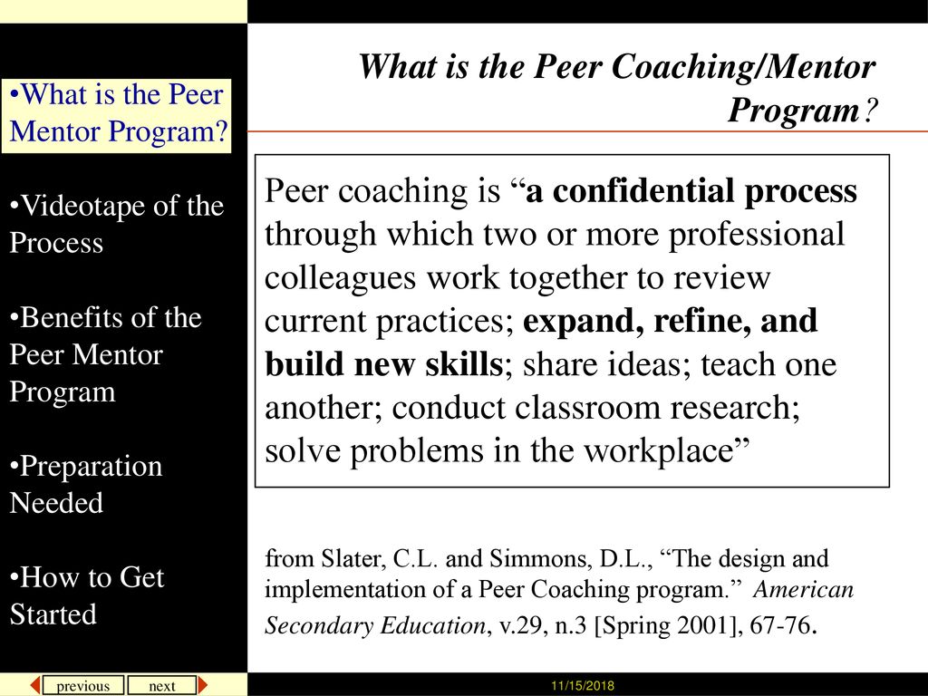 To provide an overview the Peer Process - ppt download