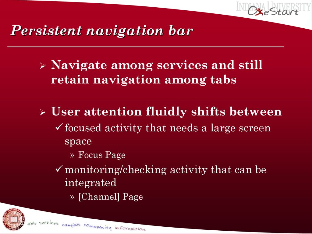 Persistent navigation bar
