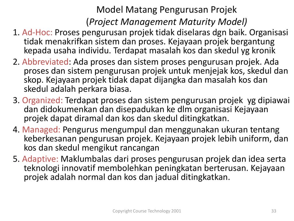 Model Matang Pengurusan Projek (Project Management Maturity Model)