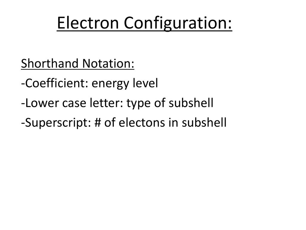 Electron Configuration: