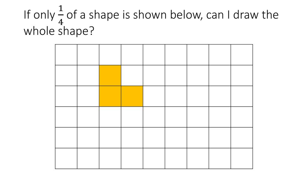 If only 1 4 of a shape is shown below, can I draw the whole shape