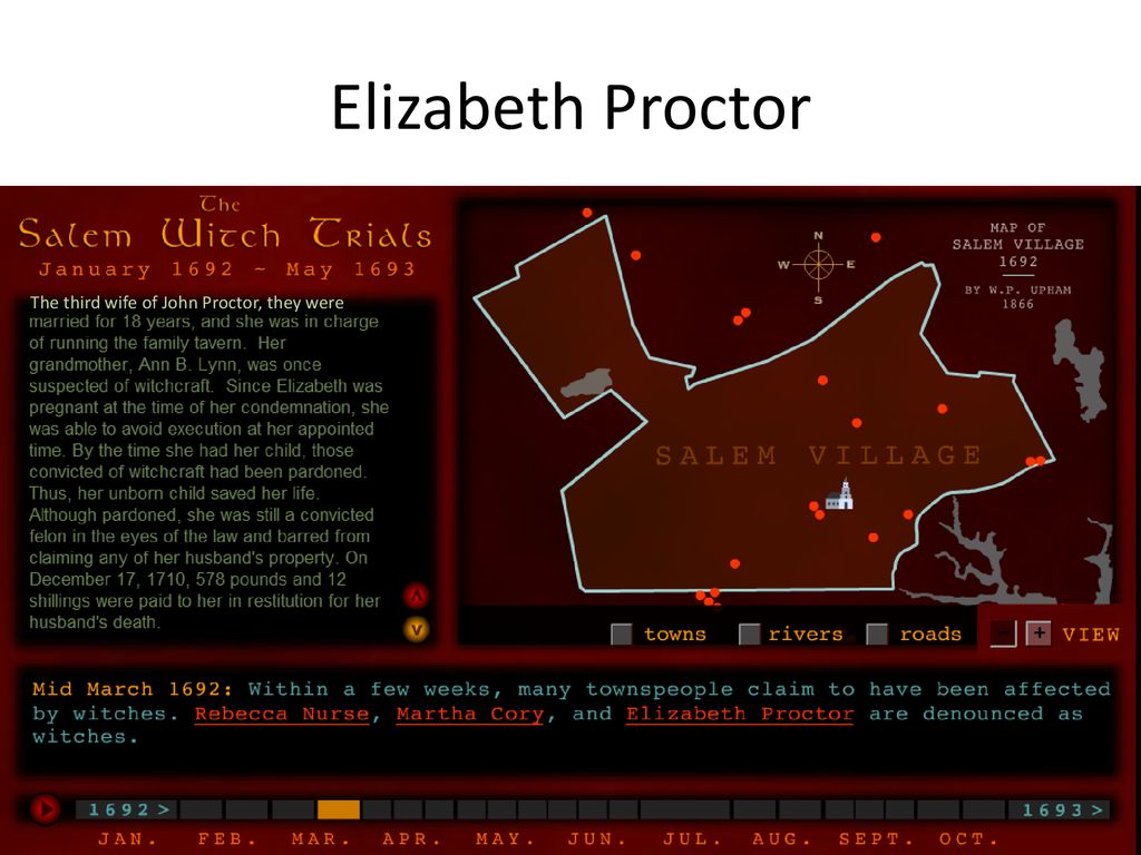 Elizabeth Proctor The third wife of John Proctor, they were
