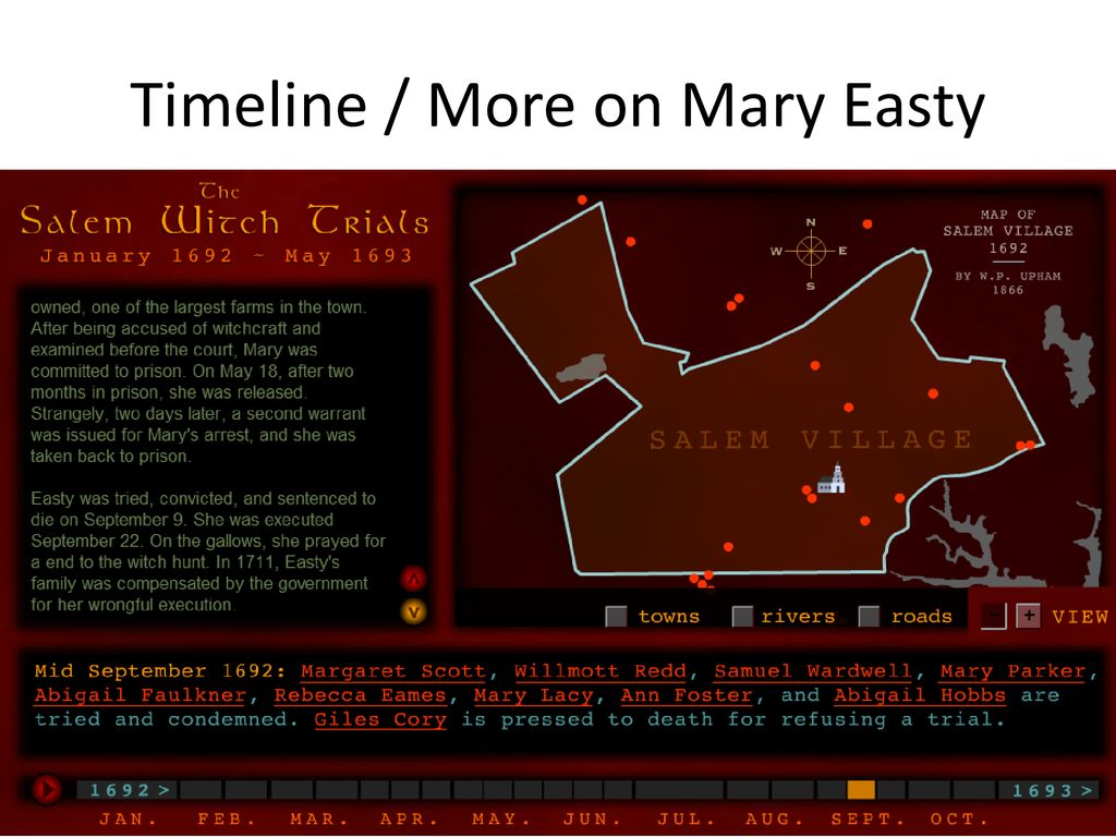 Timeline / More on Mary Easty