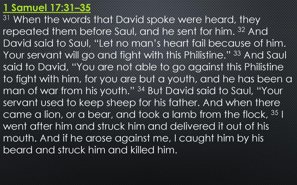 1 Samuel 17:31–35