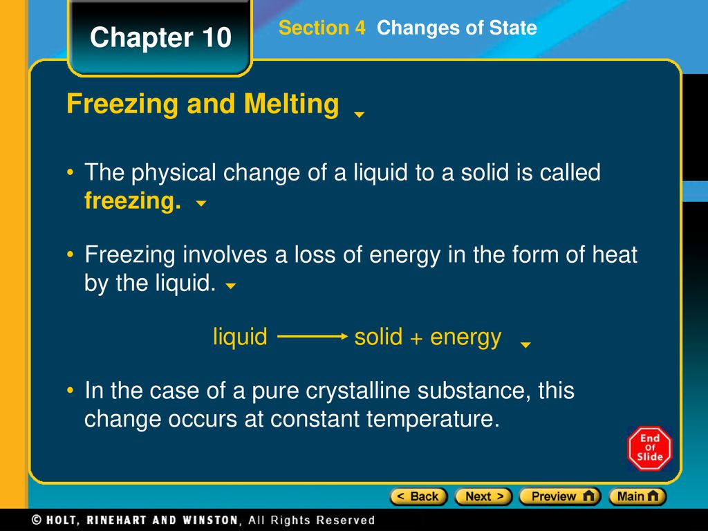 Chapter 10 Freezing and Melting