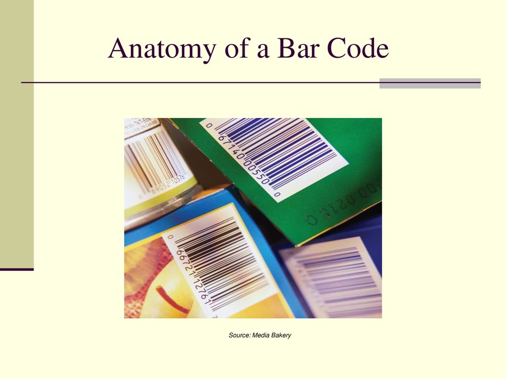 Anatomy of a Bar Code RFID was developed to replace bar codes.