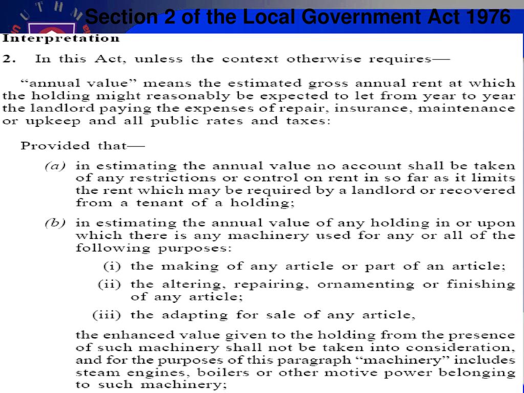 Section 2 of the Local Government Act 1976