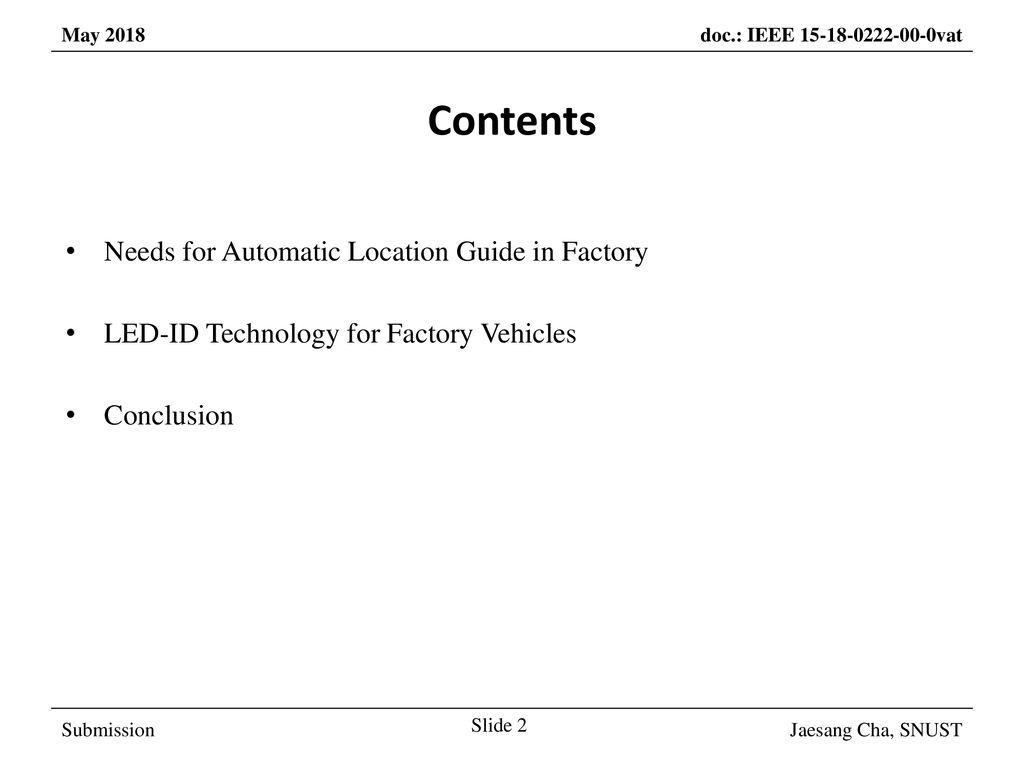 Contents Needs for Automatic Location Guide in Factory
