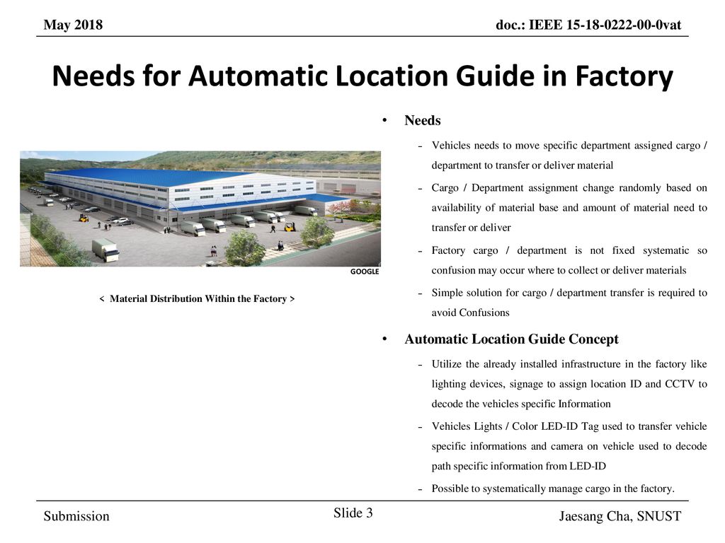 Needs for Automatic Location Guide in Factory