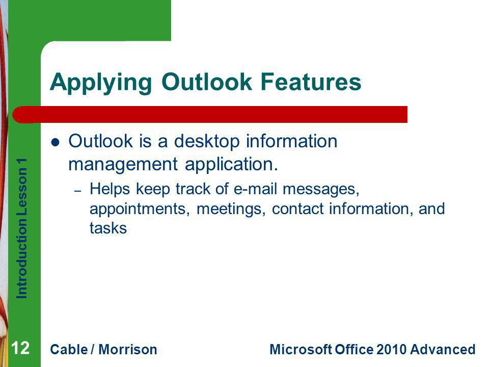 Applying Outlook Features