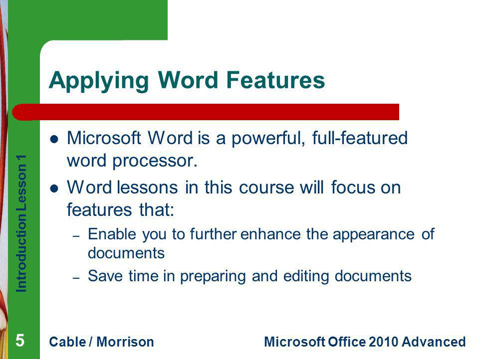 Applying Word Features