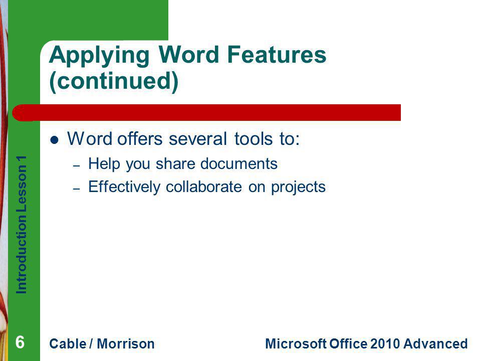 Applying Word Features (continued)