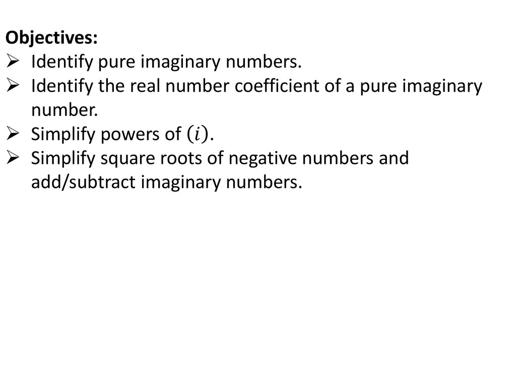 Unit 3 imaginary numbers ppt download