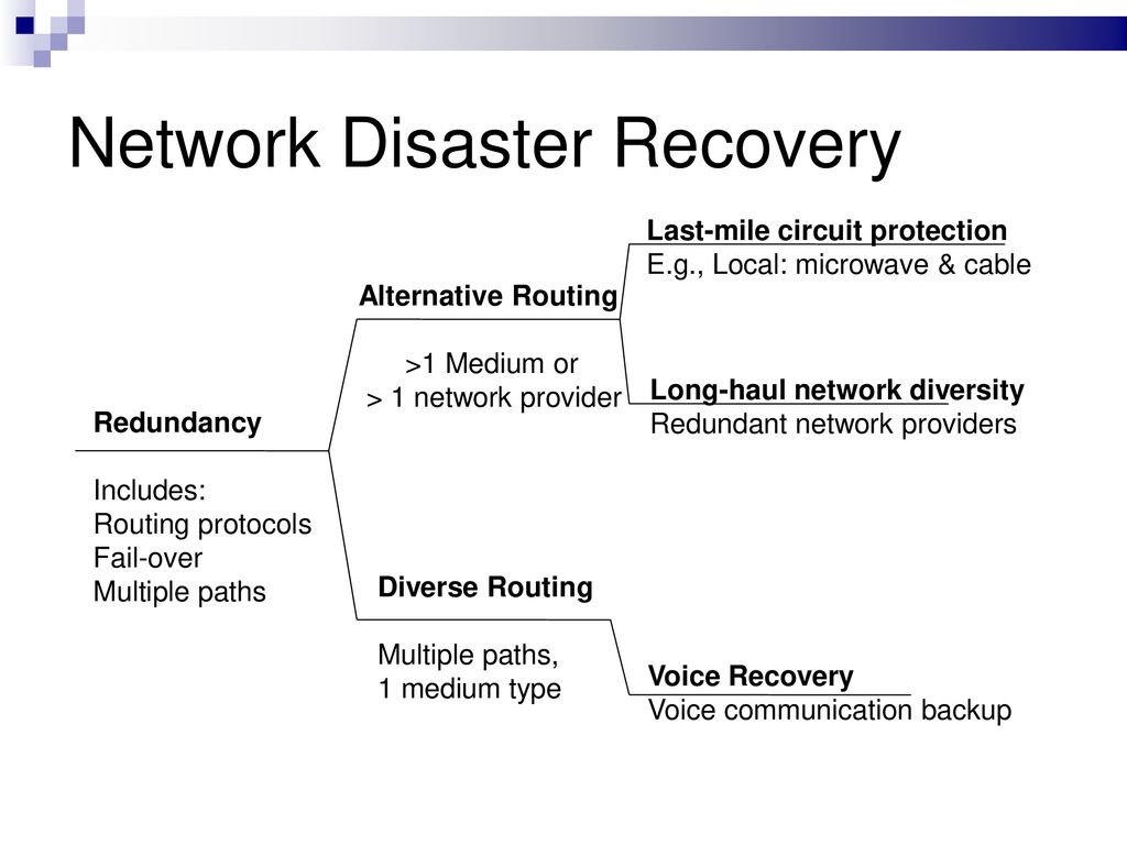 Network Disaster Recovery
