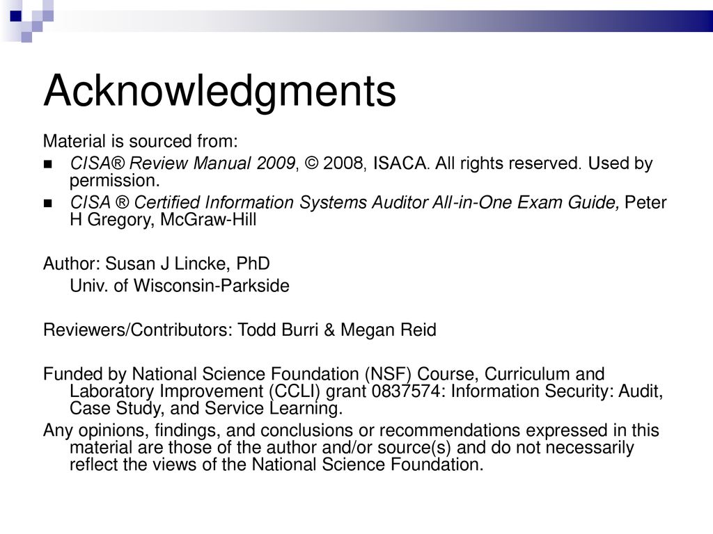 Acknowledgments Material is sourced from: