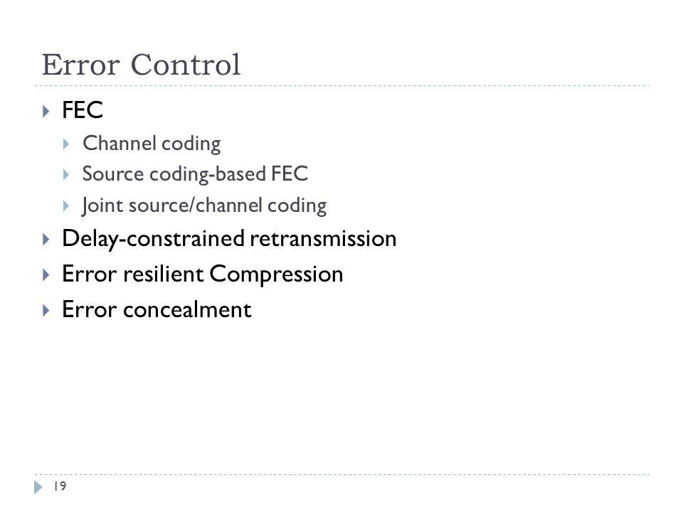 Error Control FEC Delay-constrained retransmission