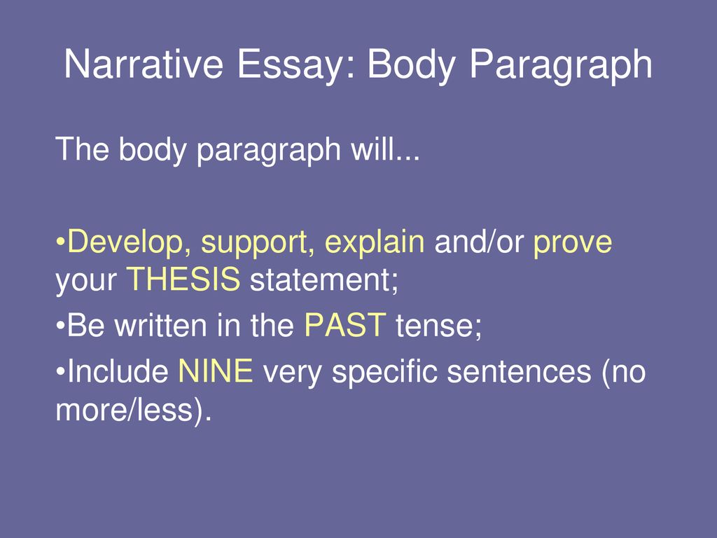 body paragraph narrative essay