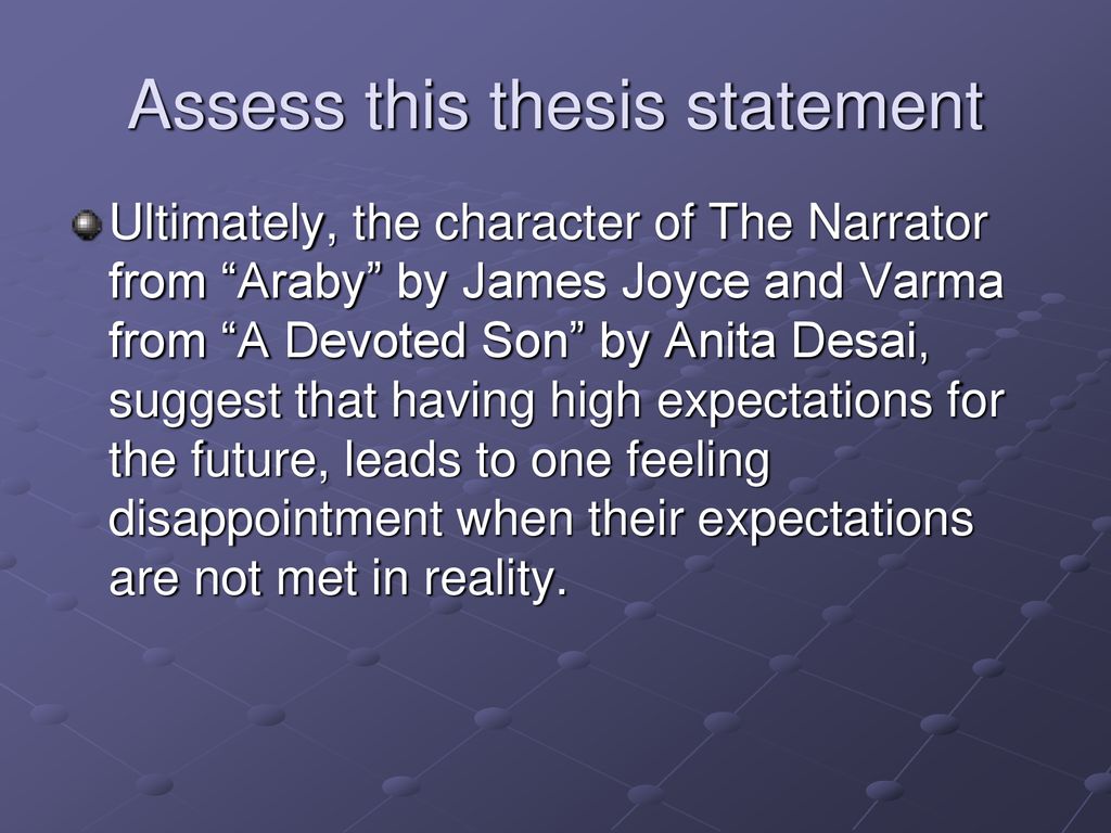 thesis statement for araby