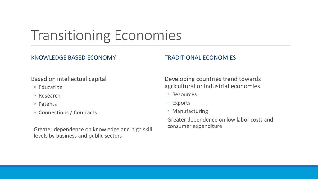 knowledge based economy versus traditional economy