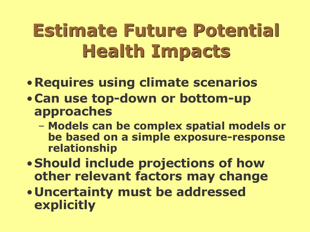 Estimate Future Potential Health Impacts