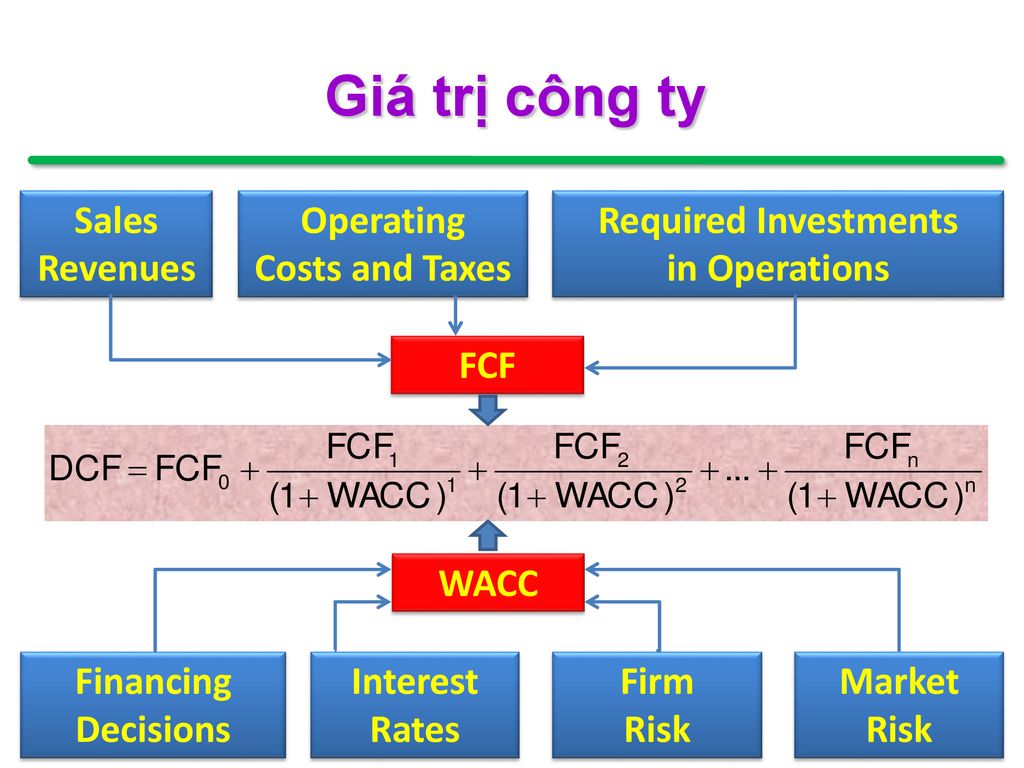 Giá trị công ty Sales Revenues Operating Costs and Taxes