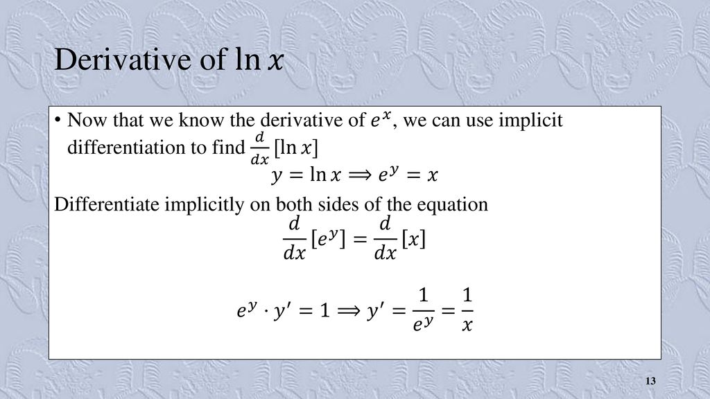 Derivatives Of Exponential Logarithmic Functions Ppt Download