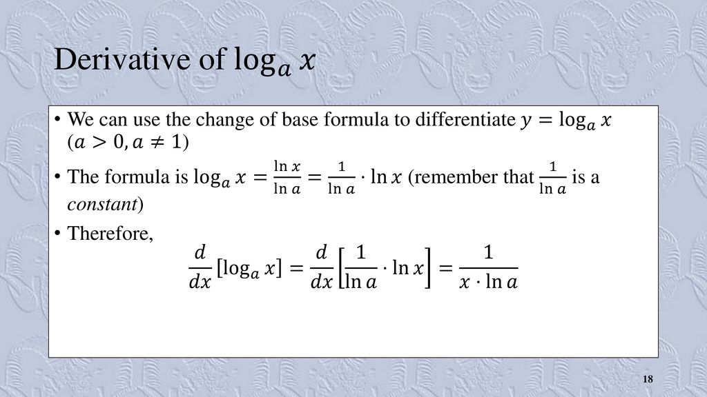 Derivatives Of Exponential Logarithmic Functions Ppt Download Derivatives Of Exponential Logarithmic Functions Ppt Download