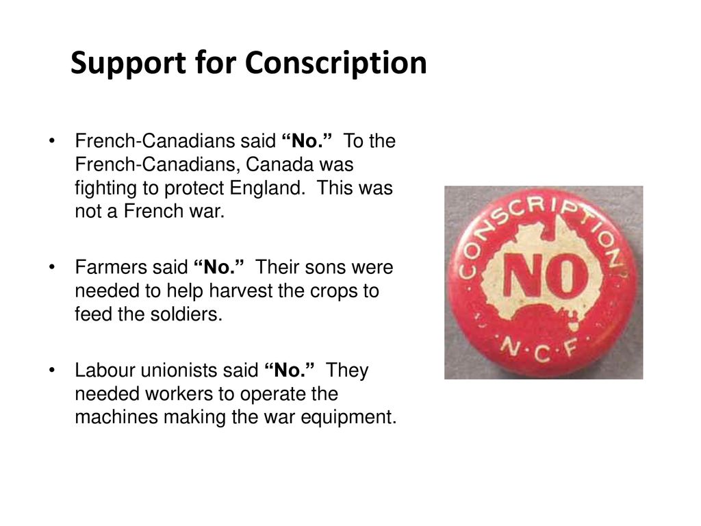 Support for Conscription