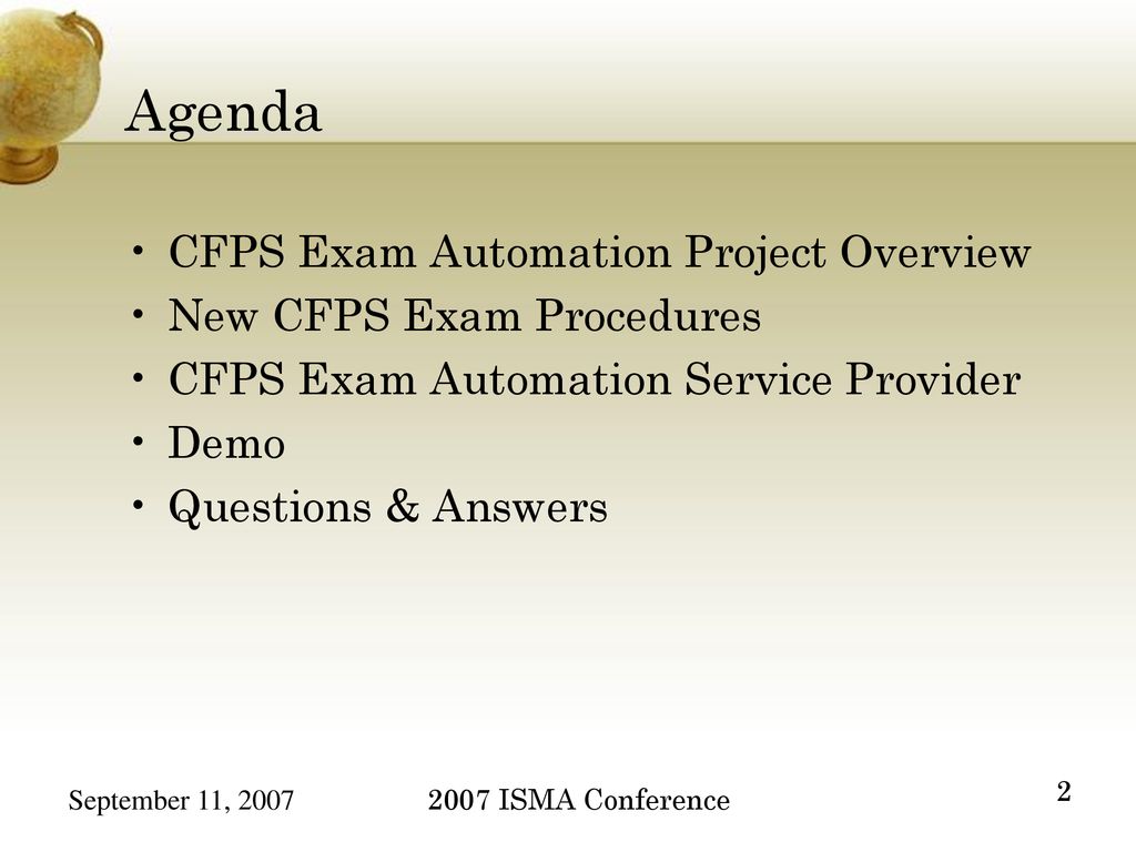 CFPS Exam Automated Jim McCauley Certification Committee Vice Chair