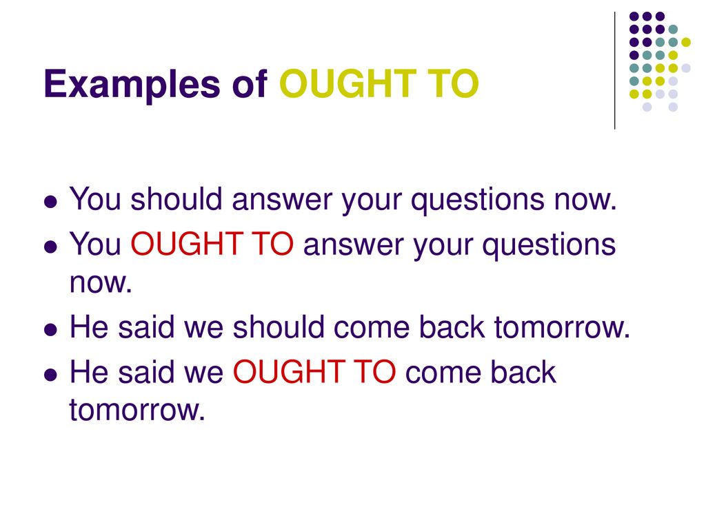 Can Could May Might Should Ought To Must Ppt Download