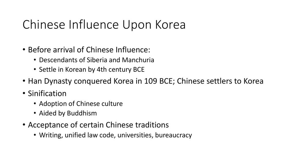 Chinese Influence Upon Korea