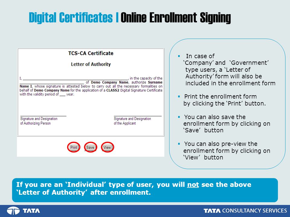 Digital Certificates | Online Enrollment Signing