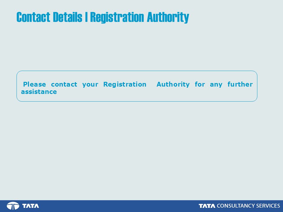 Contact Details | Registration Authority