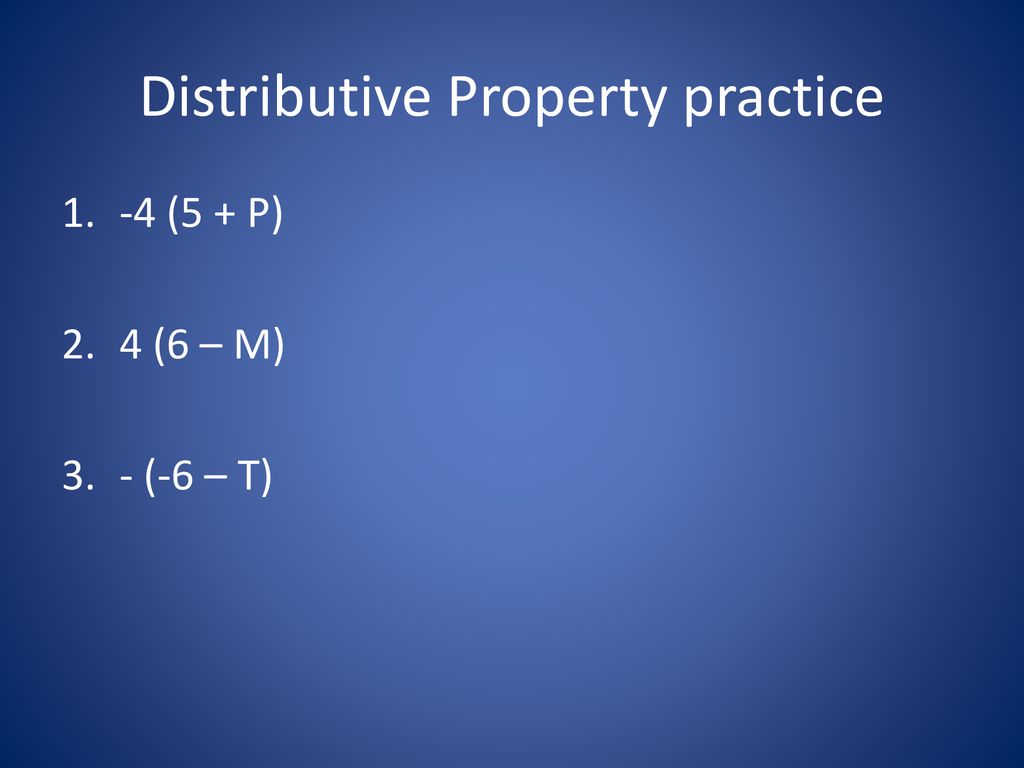 Distributive Property practice