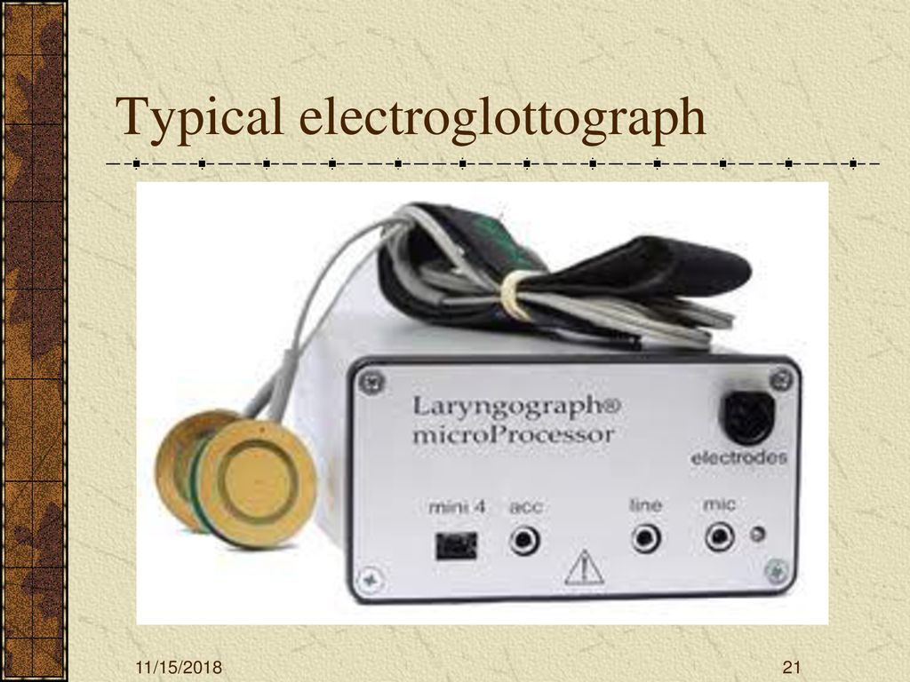 Typical electroglottograph