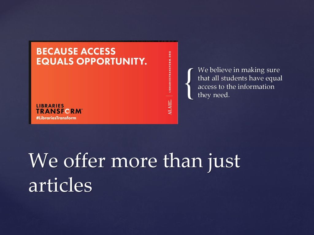 We offer more than just articles