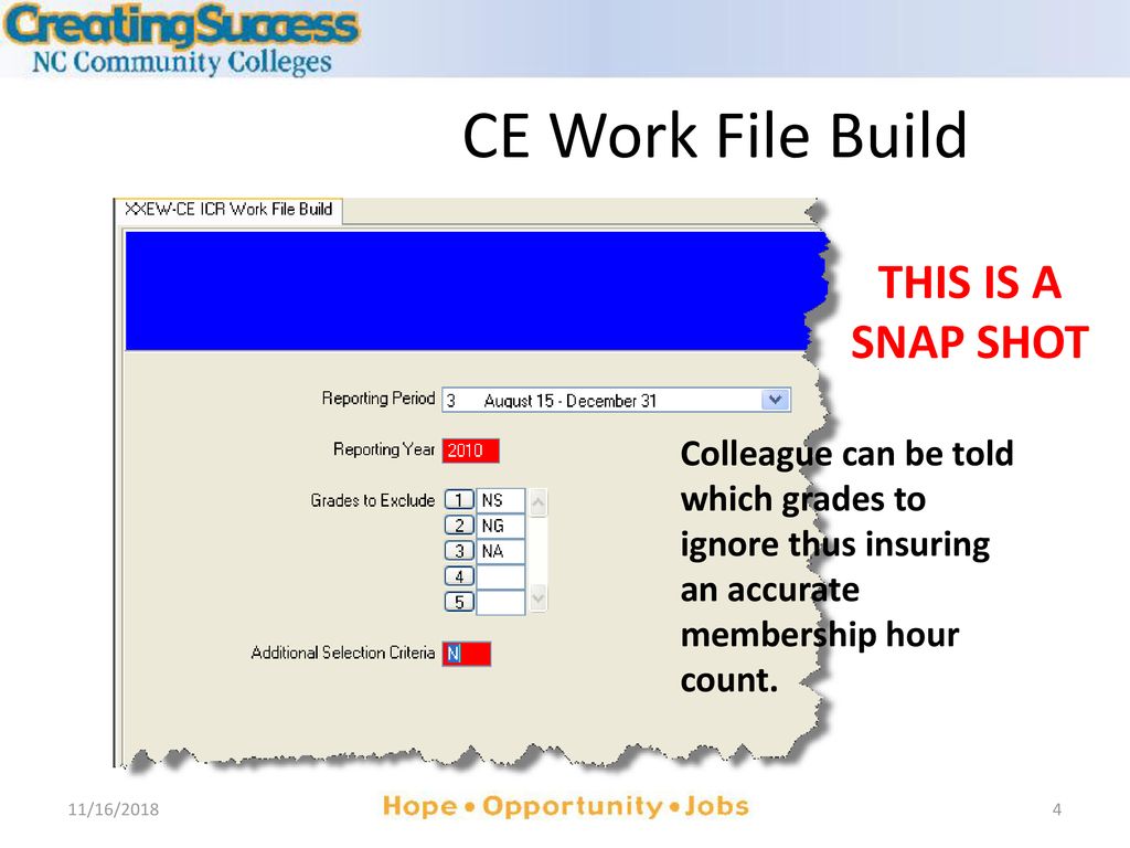 CE Work File Build THIS IS A SNAP SHOT