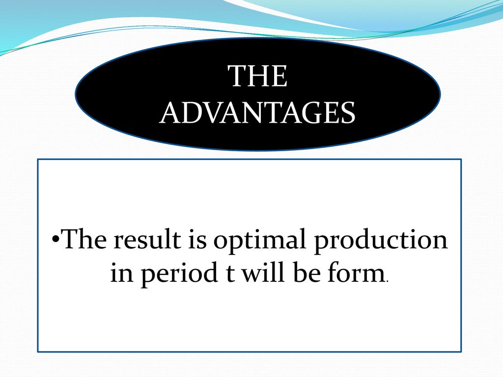 The result is optimal production in period t will be form.