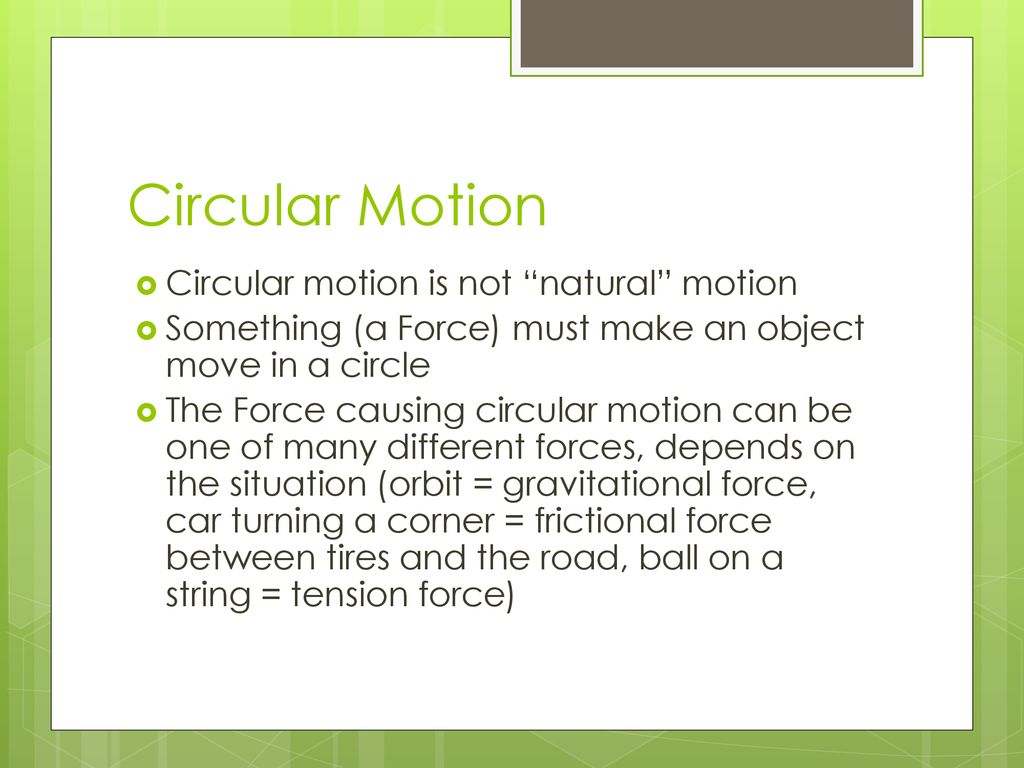 Circular Motion Uniform circular motion: examples include - ppt download
