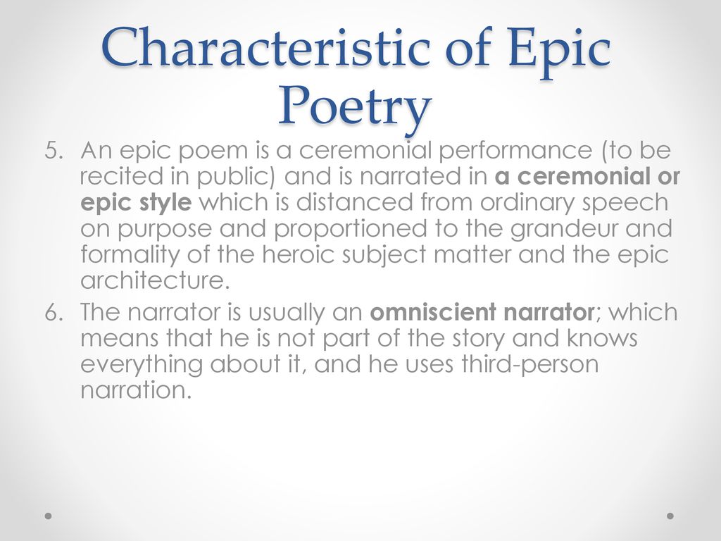 EPIC POETRY. - ppt download