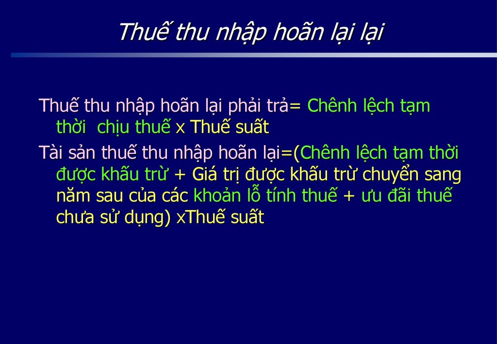 Thuế thu nhập hoãn lại lại