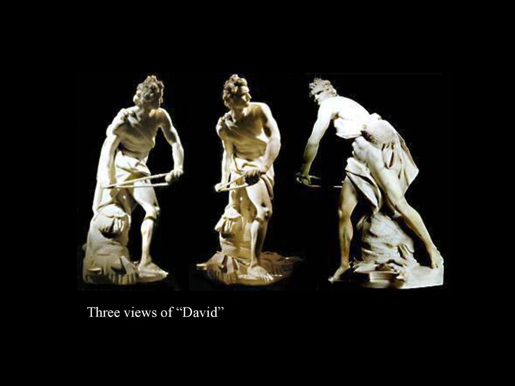 Three views of David 3