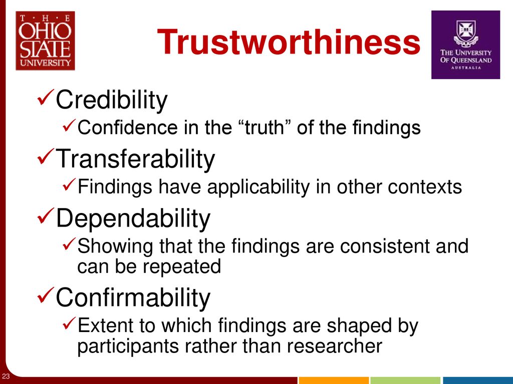 Quality indicators of rigor in qualitative methods analysis ppt