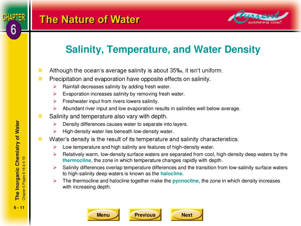 Salinity, Temperature, and Water Density