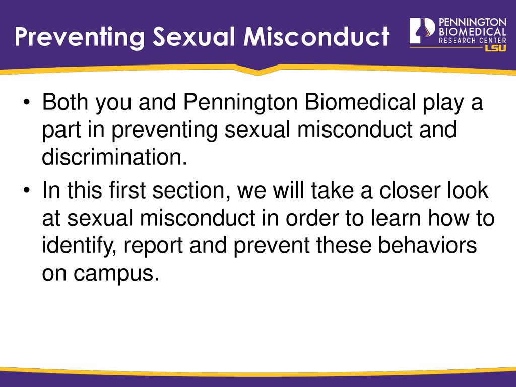 Preventing Sexual Misconduct. - Ppt Download