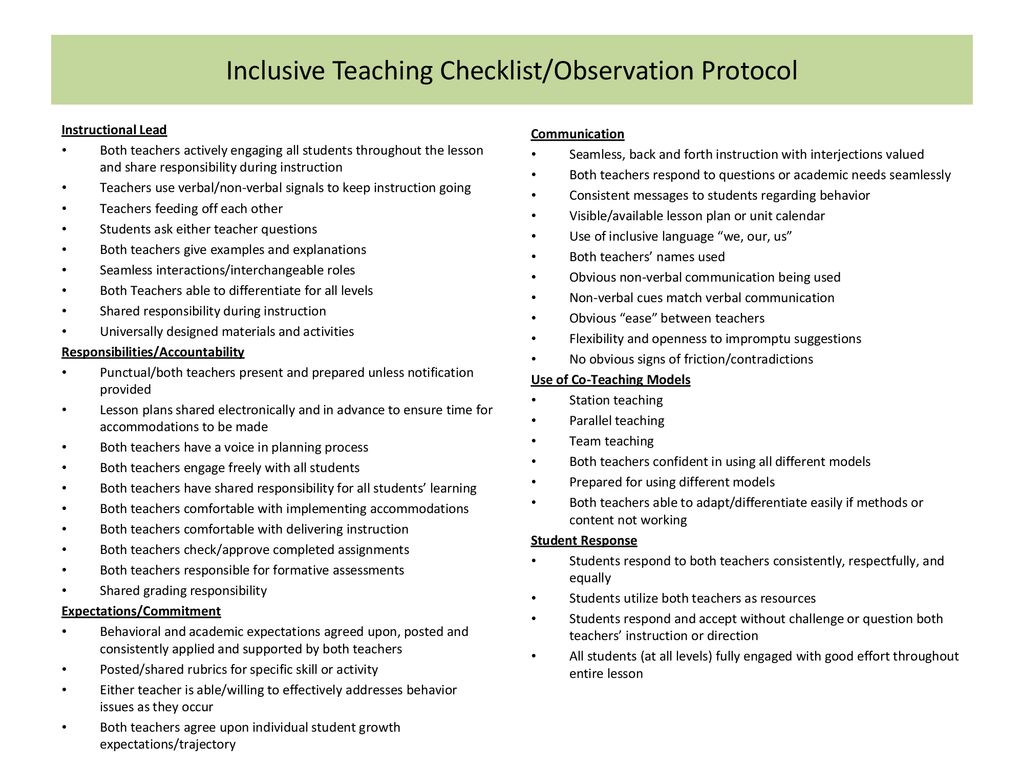 lesson plan samples for inclusive classrooms