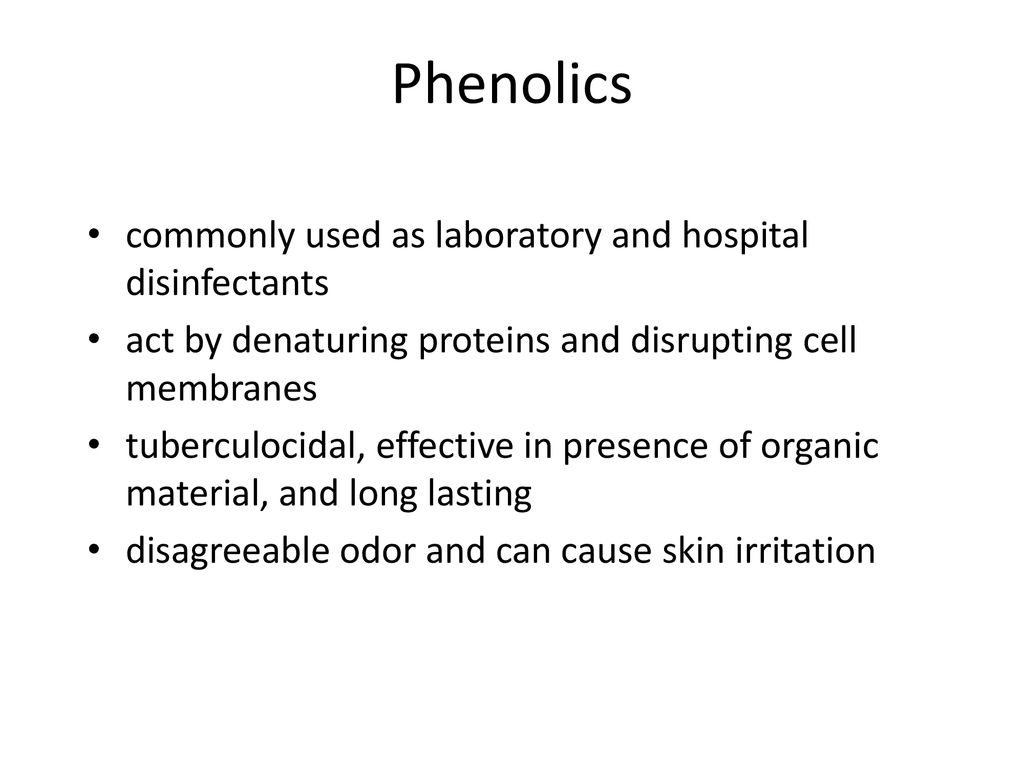 Phenolics commonly used as laboratory and hospital disinfectants