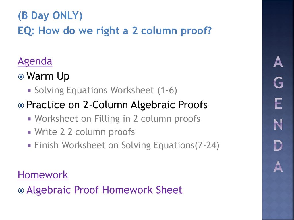 Algebraic Proofs Ppt Download